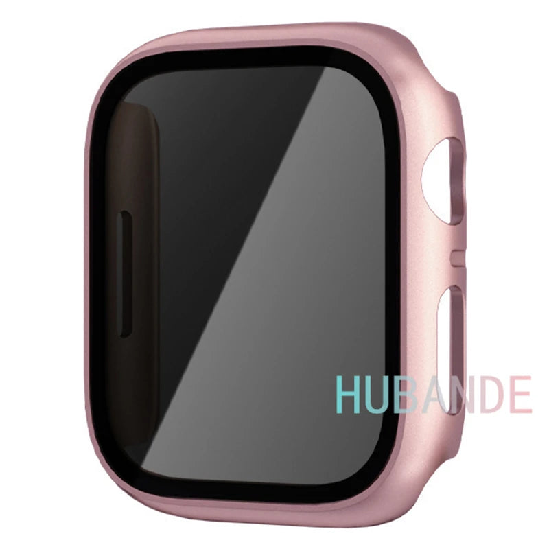 Glass+Cover For Apple Watch case 46mm 44mm 40mm 41mm 45mm 49mm 42mm Screen Protector iWatch serie Ultra 9 8 7 6 SE 5 10 42/46mm