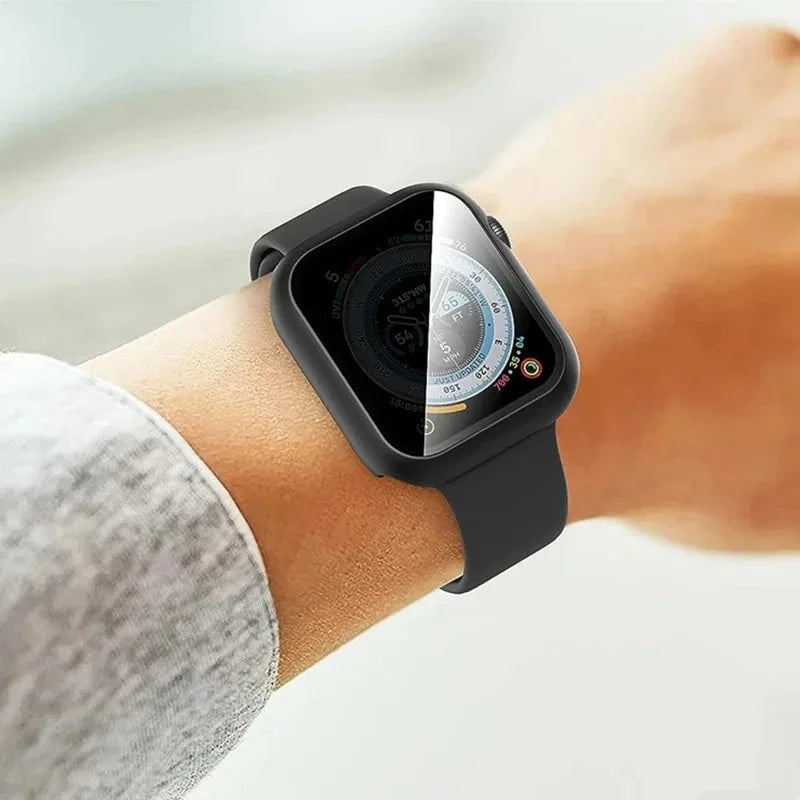 Glass+Cover For Apple Watch case 46mm 44mm 40mm 41mm 45mm 49mm 42mm Screen Protector iWatch serie Ultra 9 8 7 6 SE 5 10 42/46mm