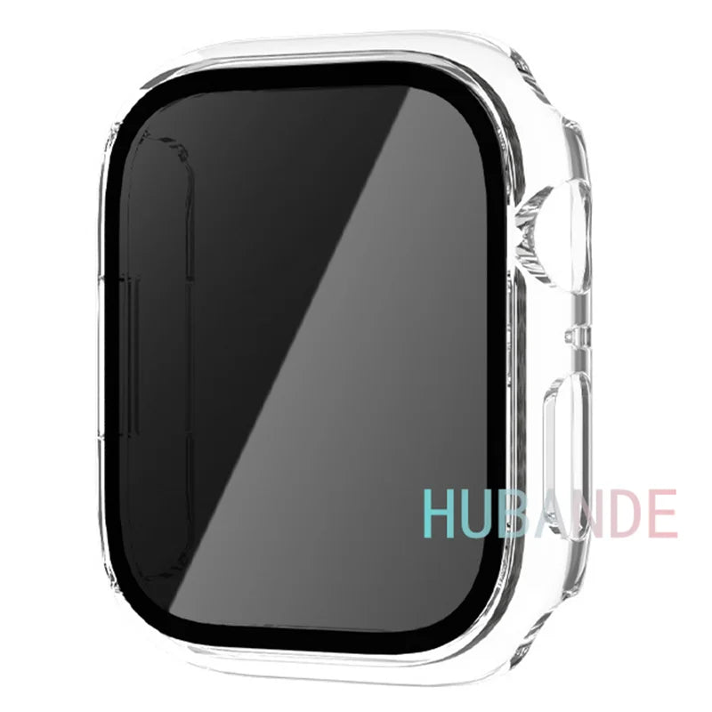 Glass+Cover For Apple Watch case 46mm 44mm 40mm 41mm 45mm 49mm 42mm Screen Protector iWatch serie Ultra 9 8 7 6 SE 5 10 42/46mm