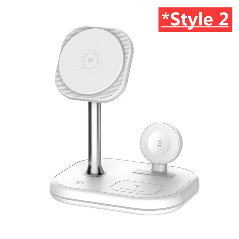 3 In 1 Magnetic Wireless Charger Stand For Magsafe iPhone 16 15 14 13 Pro Max Apple Watch 9 8 AirPods Pro Fast Charging Station A