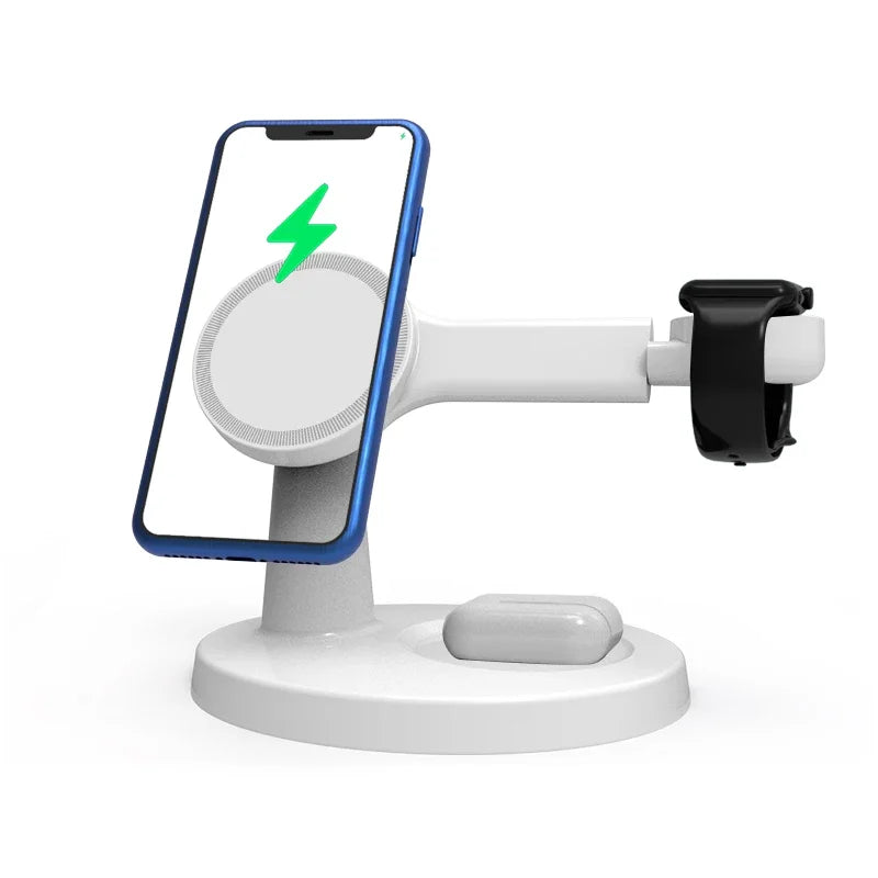 3 In 1 Magnetic Wireless Charger Stand For Magsafe iPhone 16 15 14 13 Pro Max Apple Watch 9 8 AirPods Pro Fast Charging Station A