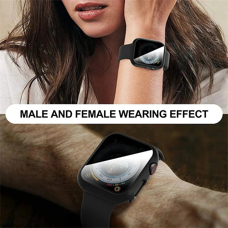 Glass+Cover For Apple Watch case 46mm 44mm 40mm 41mm 45mm 49mm 42mm Screen Protector iWatch serie Ultra 9 8 7 6 SE 5 10 42/46mm