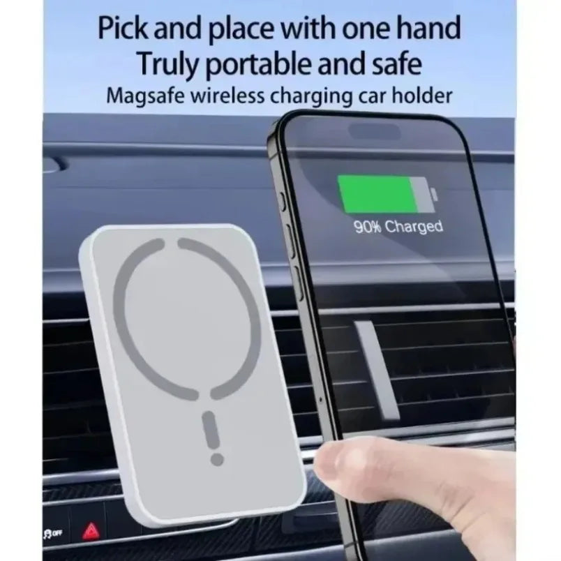 Car Air Outlet Phone Holder Magnetic 15w Wireless Charging With Or Without Cable For Magsafe iPhone 17 16 15 14 13 12 Pro Max